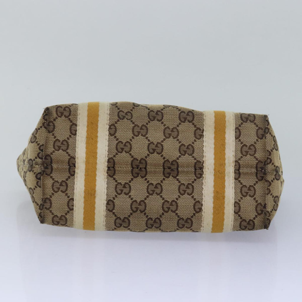 GUCCI GG Canvas Sherry Line Hand Bag Beige White 139261 78091