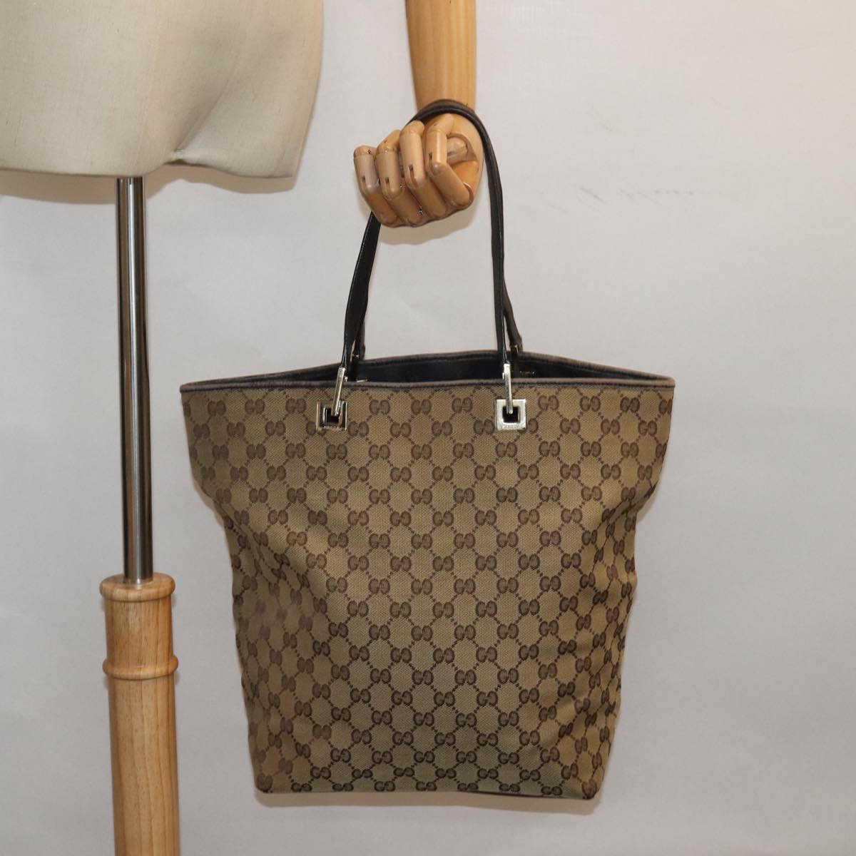 GUCCI GG Canvas Tote Bag Beige 002 1098 78094