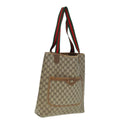 GUCCI GG Supreme Web Sherry Line Tote Bag PVC Beige Red 39 02 003 78095