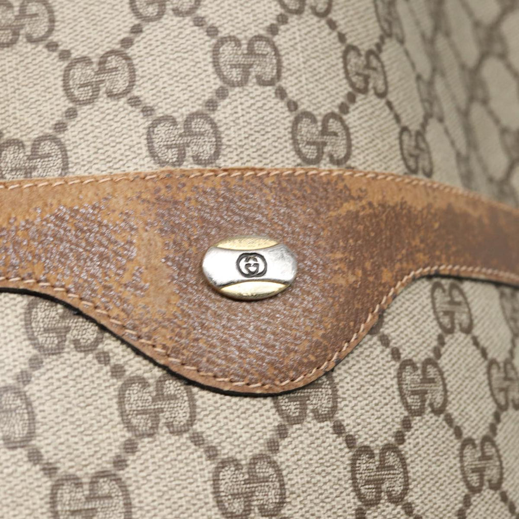 GUCCI GG Supreme Web Sherry Line Tote Bag PVC Beige Red 39 02 003 78095