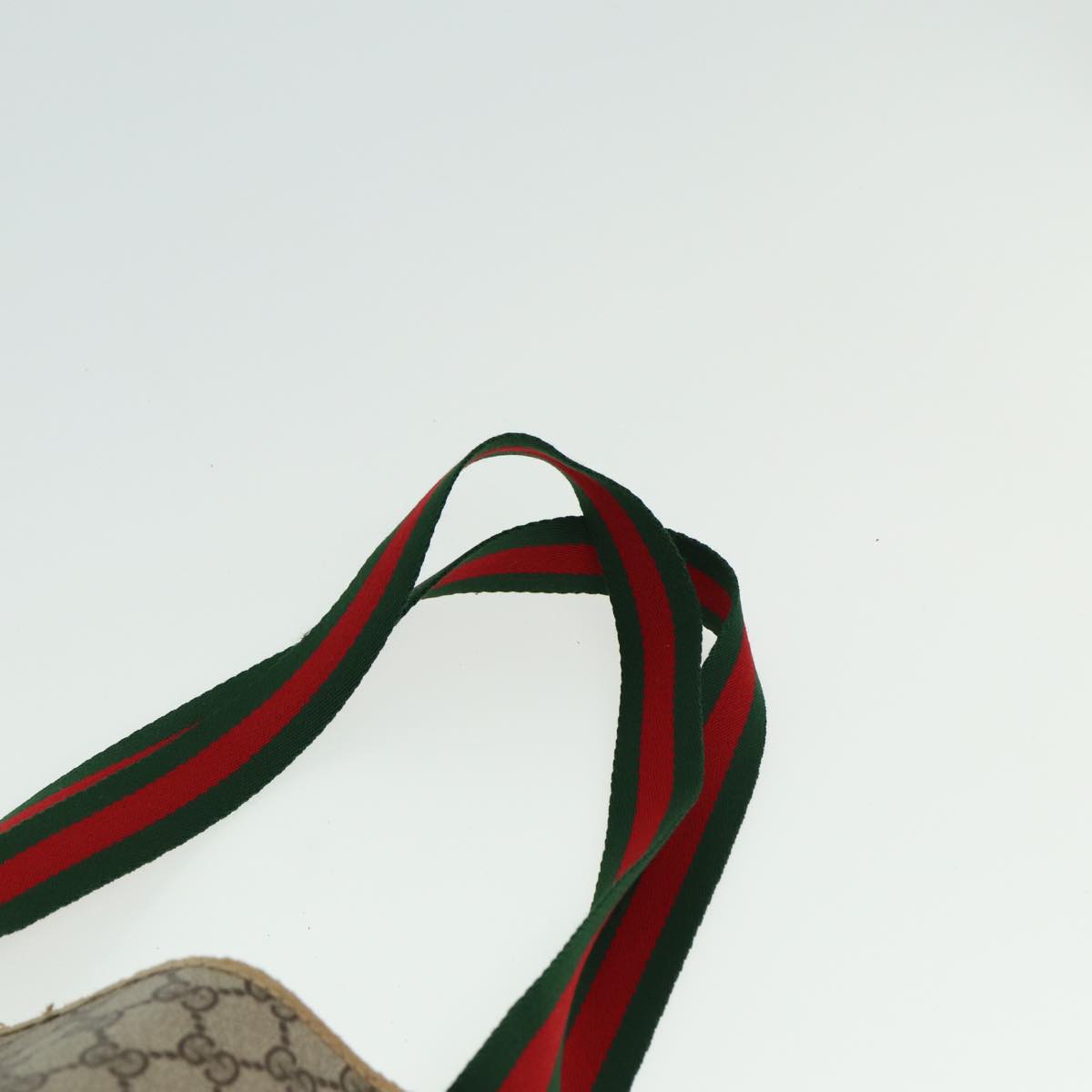 GUCCI GG Supreme Web Sherry Line Tote Bag PVC Beige Red 39 02 003 78095