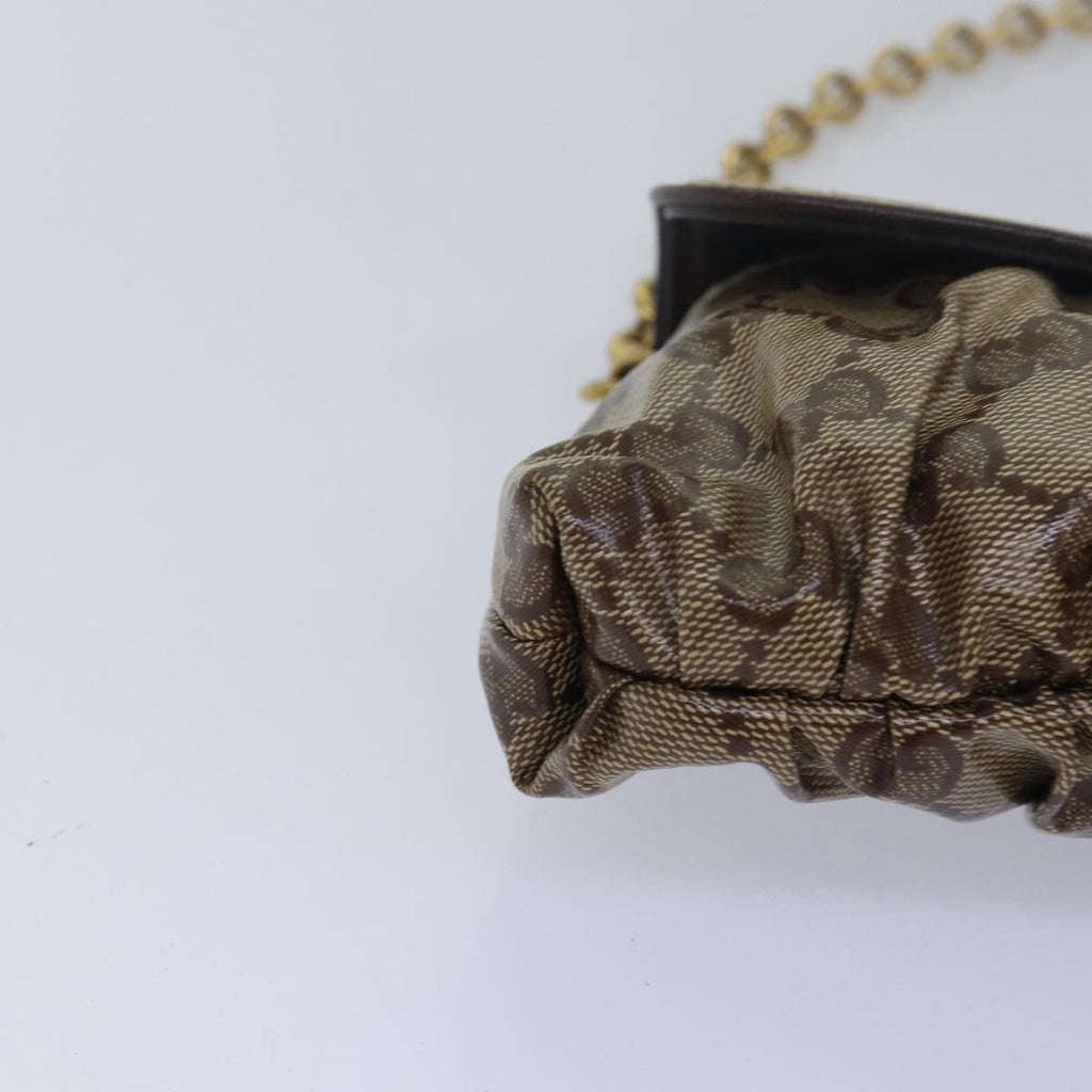 GUCCI GG Crystal Hysteria Chain Shoulder Bag Beige 208710 78098