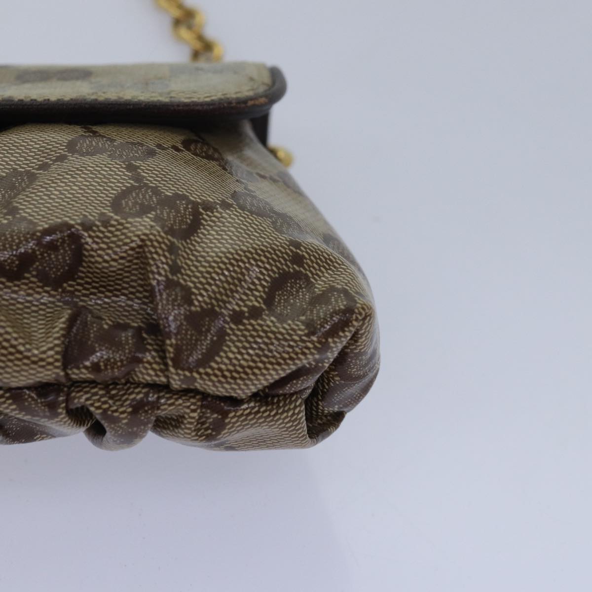 GUCCI GG Crystal Hysteria Chain Shoulder Bag Beige 208710 78098