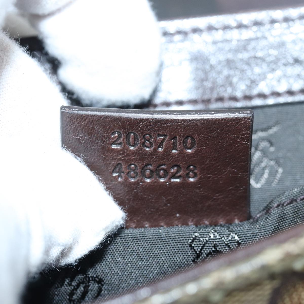 GUCCI GG Crystal Hysteria Chain Shoulder Bag Beige 208710 78098