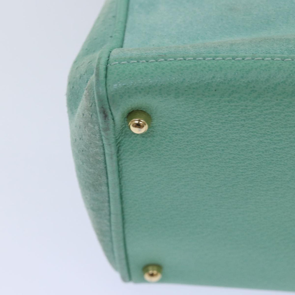 GUCCI Bamboo Hand Bag Suede 2way Light Blue 000 122 0316 78217