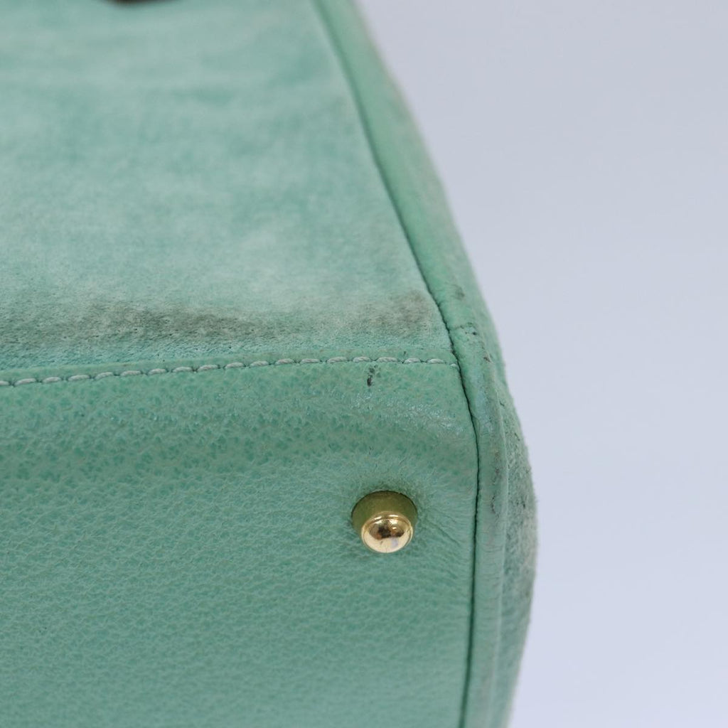 GUCCI Bamboo Hand Bag Suede 2way Light Blue 000 122 0316 78217