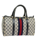 GUCCI GG Canvas Sherry Line Boston Bag Navy Red 012 3842 33 39 78228