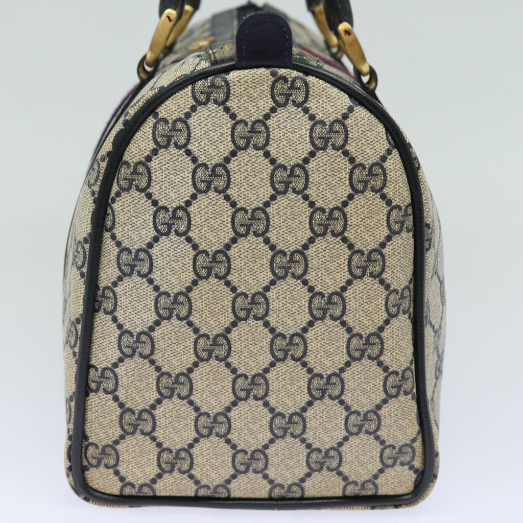 GUCCI GG Canvas Sherry Line Boston Bag Navy Red 012 3842 33 39 78228