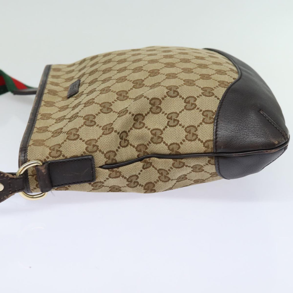 GUCCI GG Canvas Web Sherry Line Shoulder Bag Outlet 2way Beige 388927 78234
