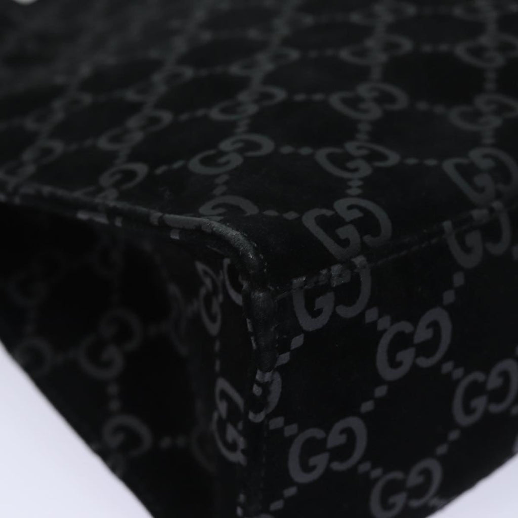 GUCCI GG Canvas Jackie Shoulder Bag Suede Black 001 3355 78237