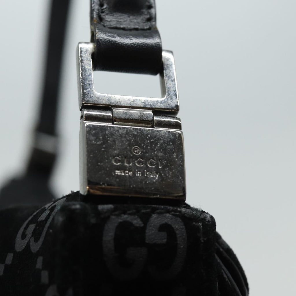 GUCCI GG Canvas Jackie Shoulder Bag Suede Black 001 3355 78237