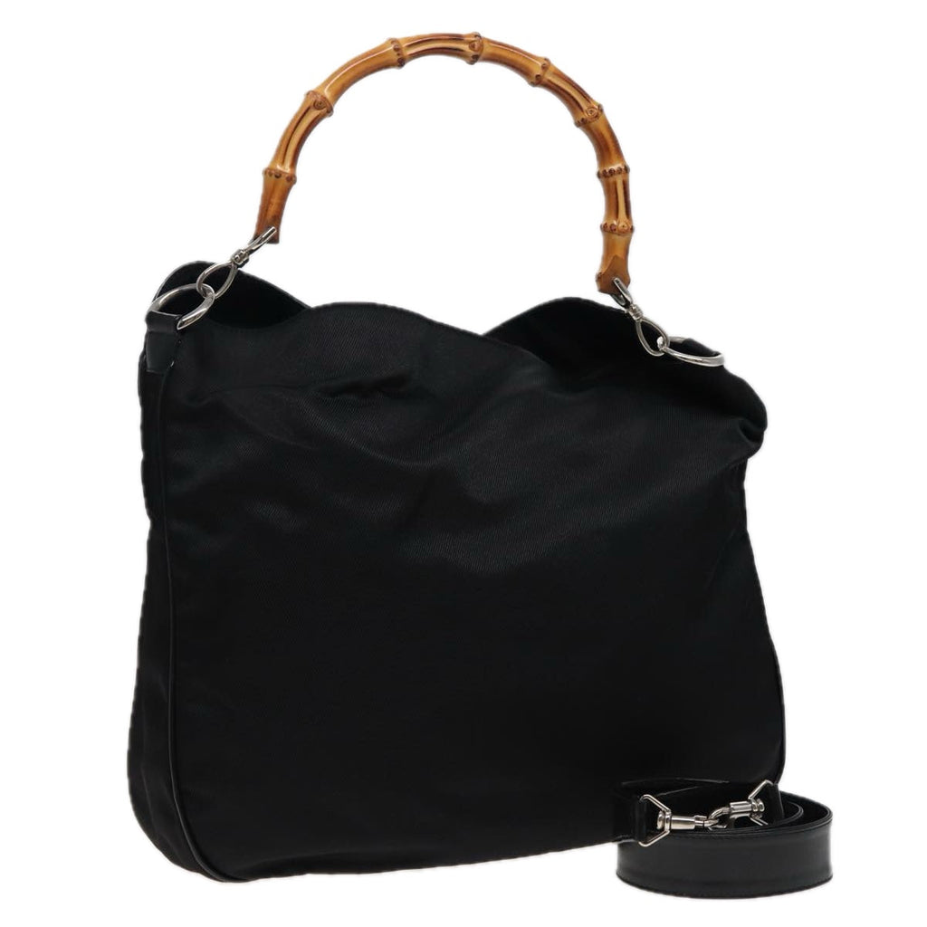 GUCCI Bamboo Shoulder Bag Nylon Black 001 2404 1577 78241