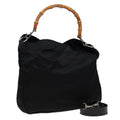 GUCCI Bamboo Shoulder Bag Nylon Black 001 2404 1577 78241