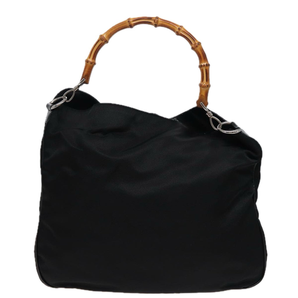 GUCCI Bamboo Shoulder Bag Nylon Black 001 2404 1577 78241