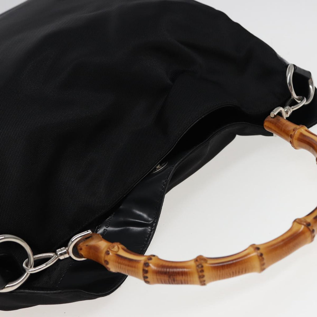 GUCCI Bamboo Shoulder Bag Nylon Black 001 2404 1577 78241