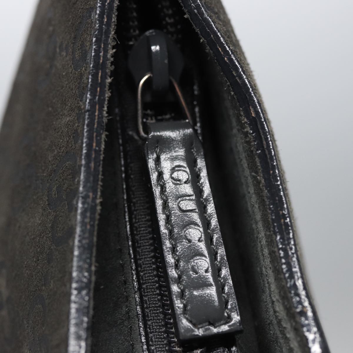 GUCCI GG Canvas Bamboo  Suede Gray 001 2046 3007 78243