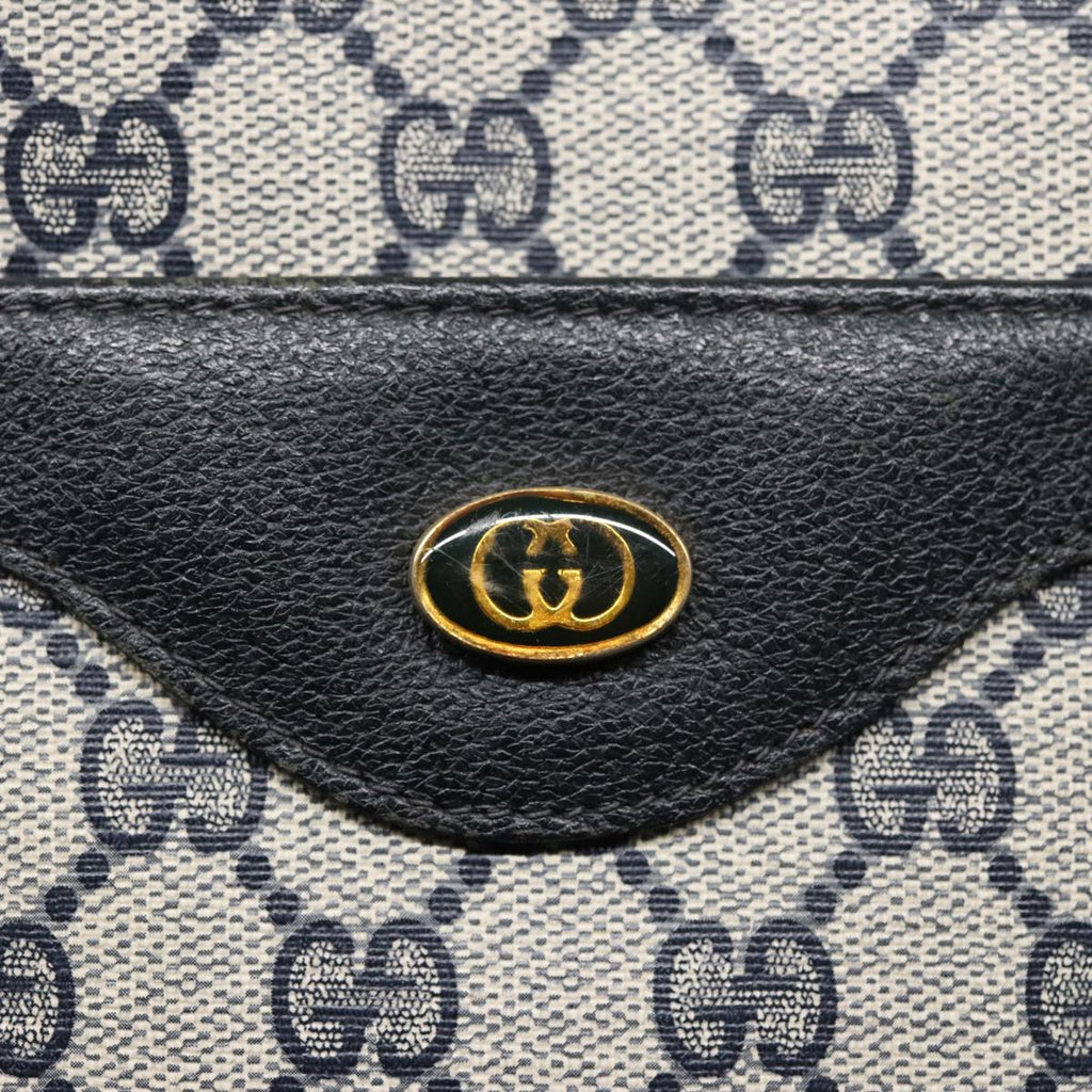 GUCCI GG Supreme Sherry Line Tote Bag PVC Leather Navy Red 39 02 003 78244