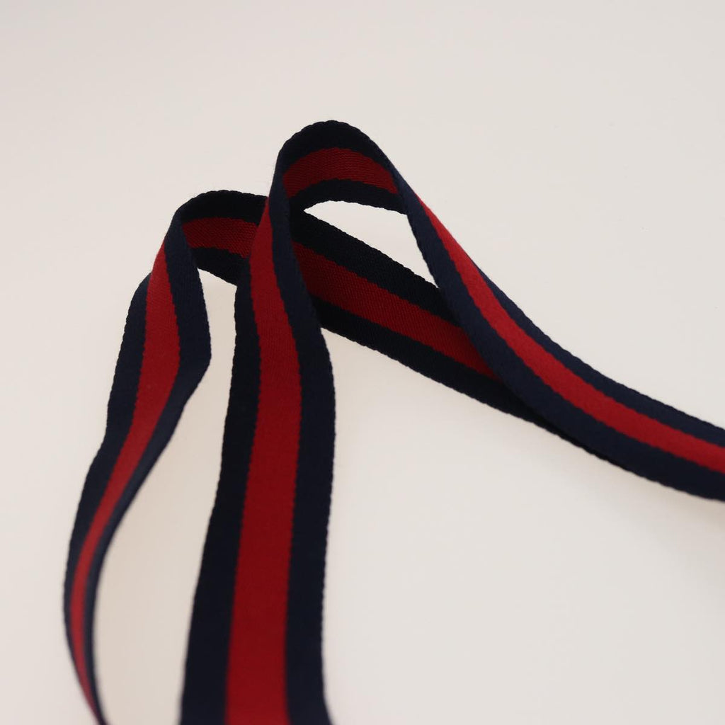 GUCCI GG Supreme Sherry Line Tote Bag PVC Leather Navy Red 39 02 003 78244