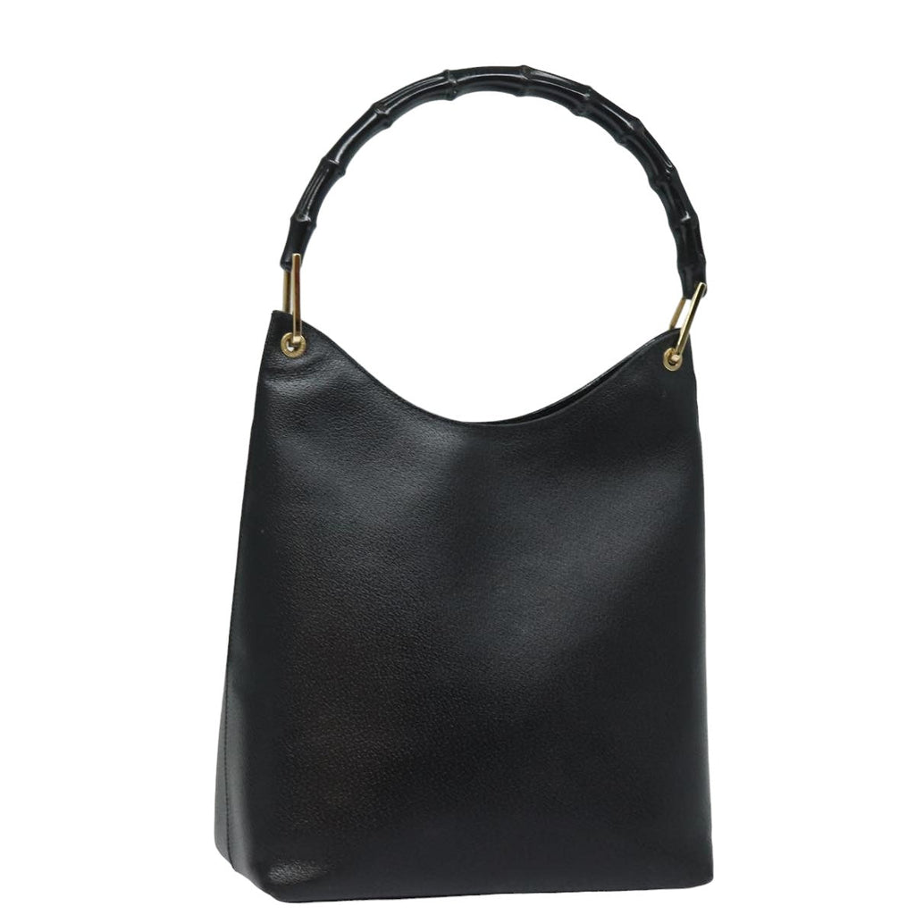 GUCCI Bamboo Shoulder Bag Leather Black 001 3006 78246