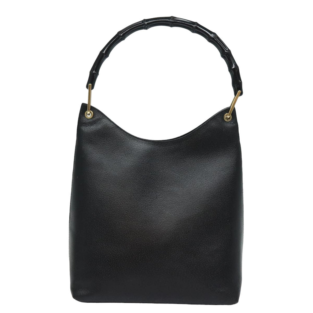 GUCCI Bamboo Shoulder Bag Leather Black 001 3006 78246