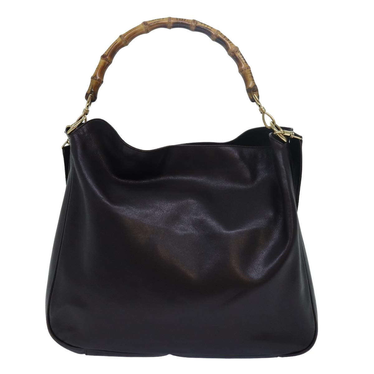 GUCCI Bamboo Shoulder Bag Leather Brown 001 1998 1577 78247