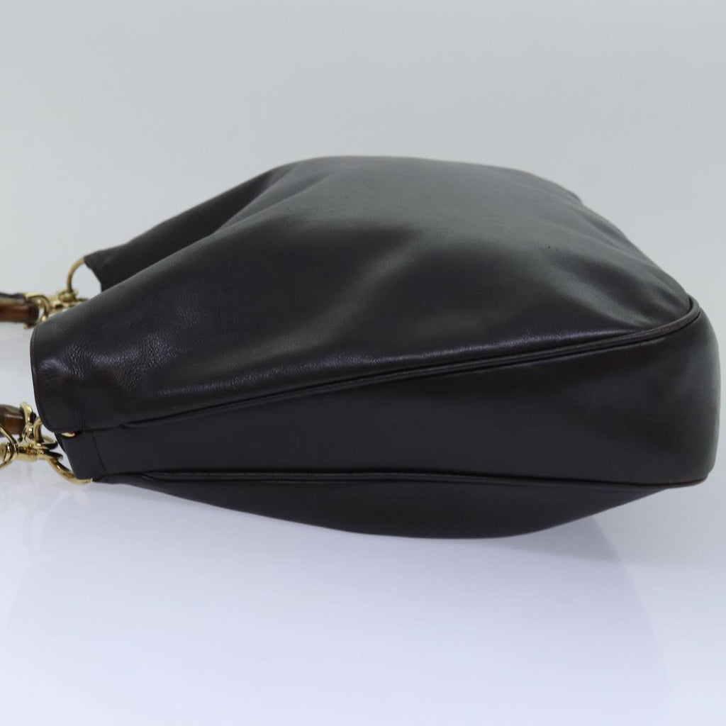GUCCI Bamboo Shoulder Bag Leather Brown 001 1998 1577 78247