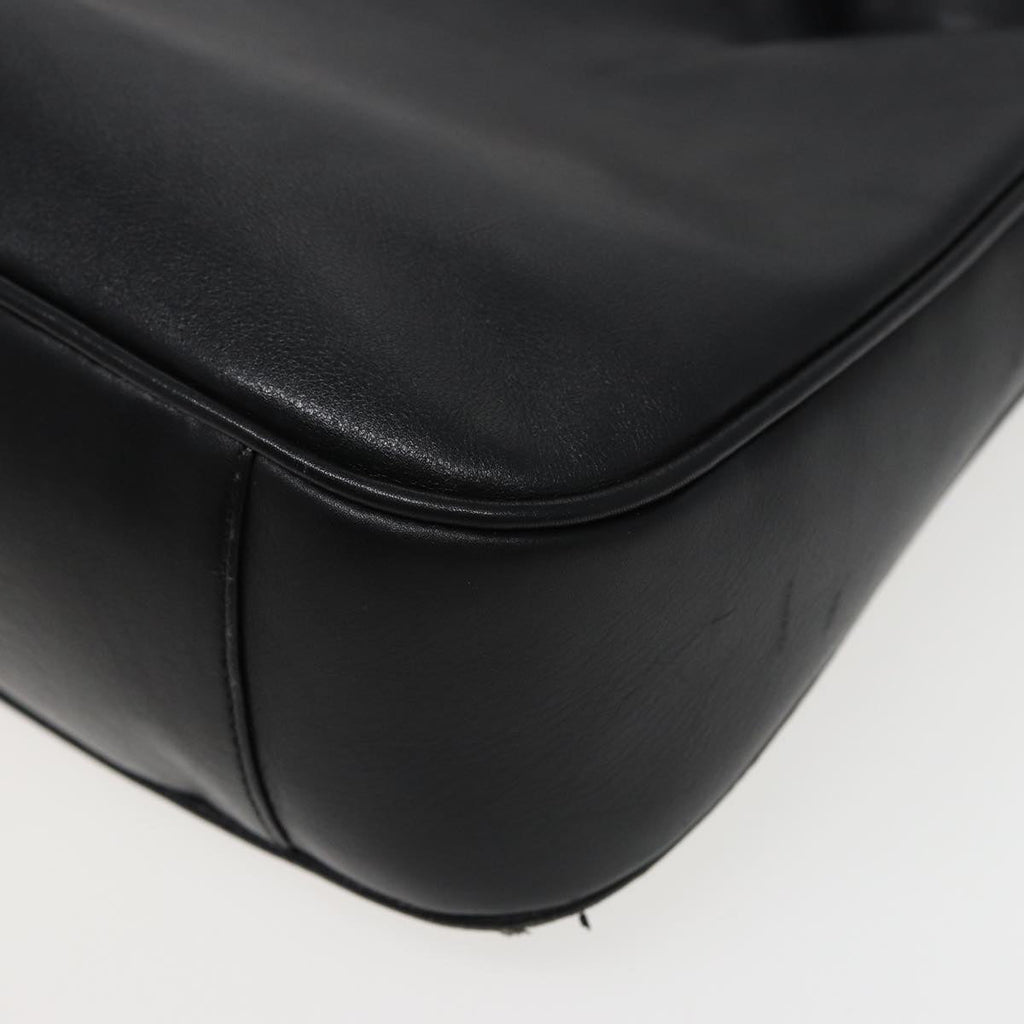 GUCCI Bamboo Shoulder Bag Leather Black 001 1638 78248