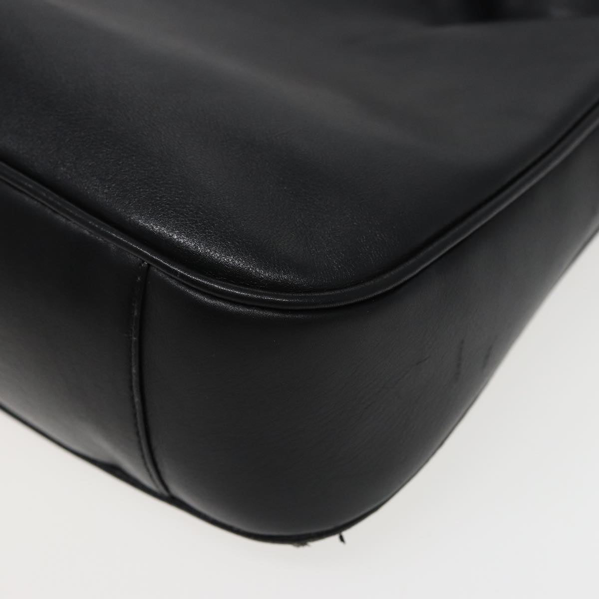 GUCCI Bamboo Shoulder Bag Leather Black 001 1638 78248