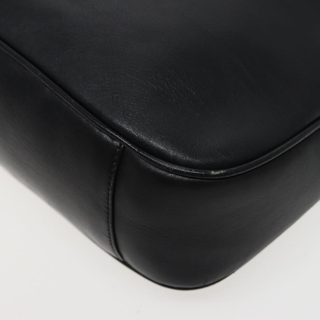 GUCCI Bamboo Shoulder Bag Leather Black 001 1638 78248