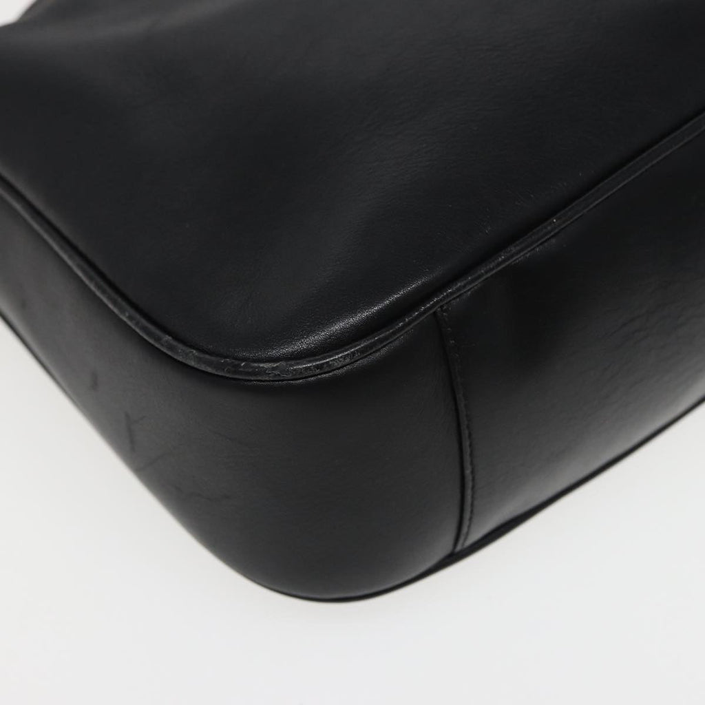 GUCCI Bamboo Shoulder Bag Leather Black 001 1638 78248
