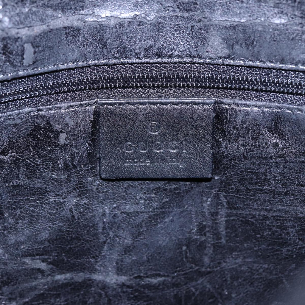 GUCCI Bamboo Shoulder Bag Leather Black 001 1638 78248