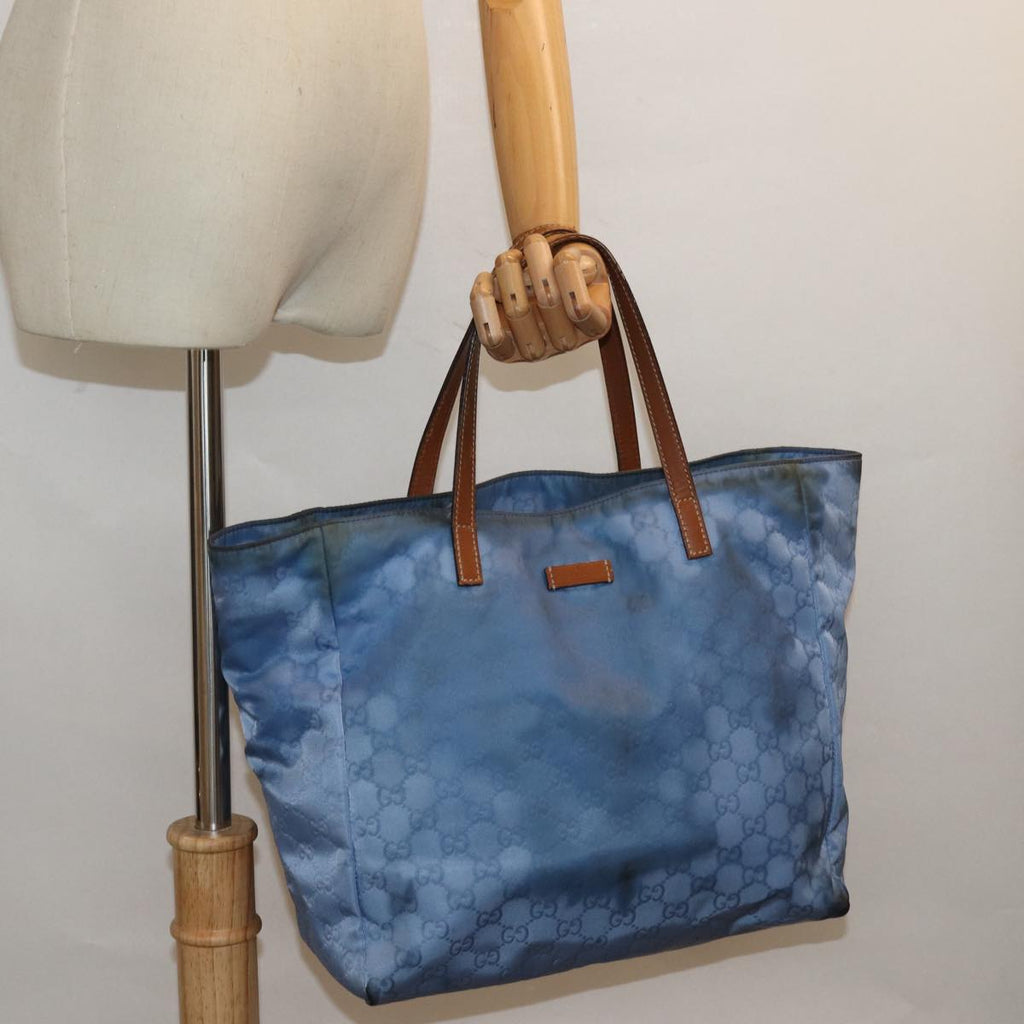 GUCCI GG Canvas Tote Bag Blue 282439 78251