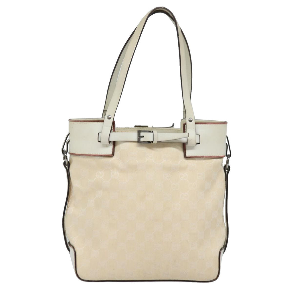 GUCCI GG Canvas Hand Bag Cream 107757 78253