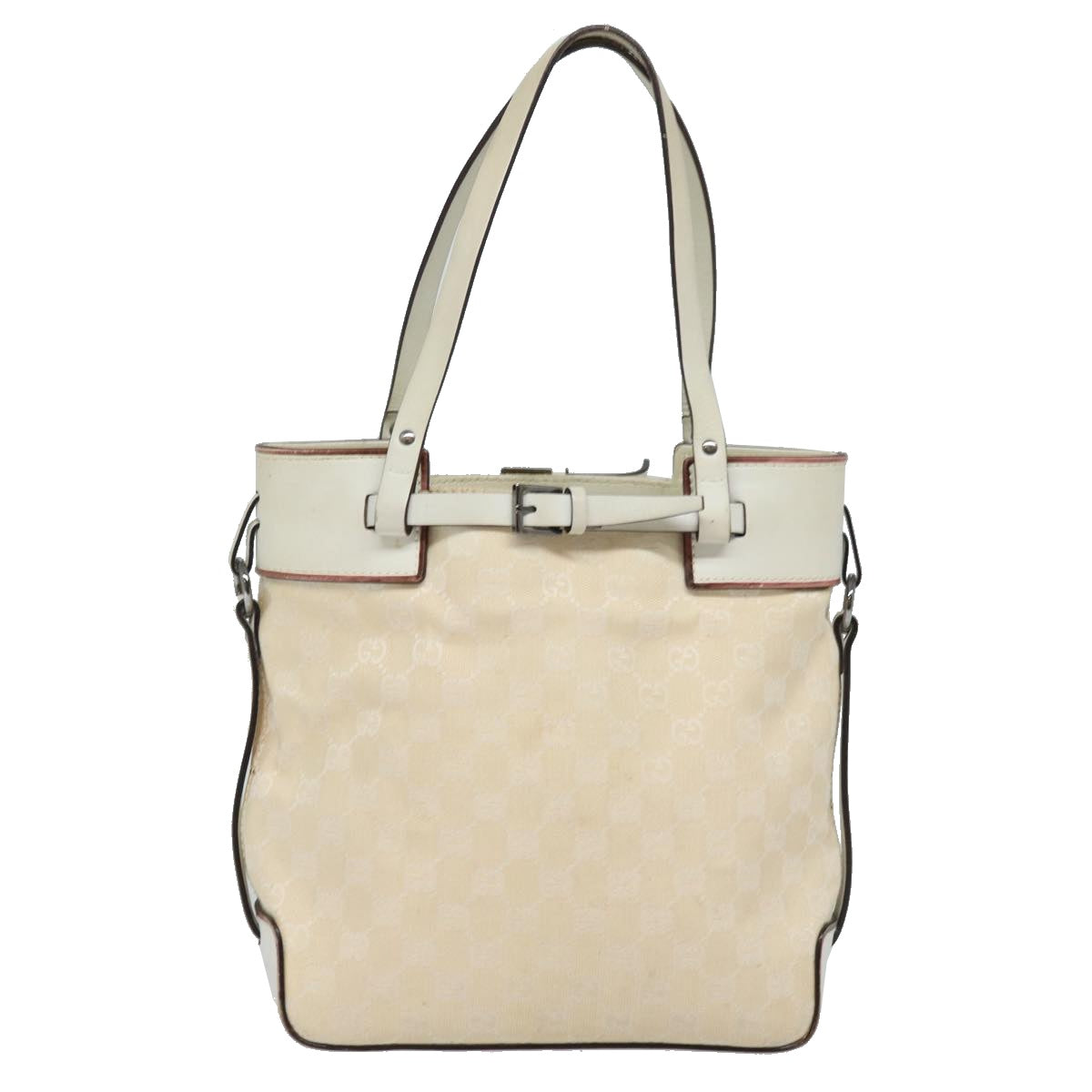 GUCCI GG Canvas Hand Bag Cream 107757 78253