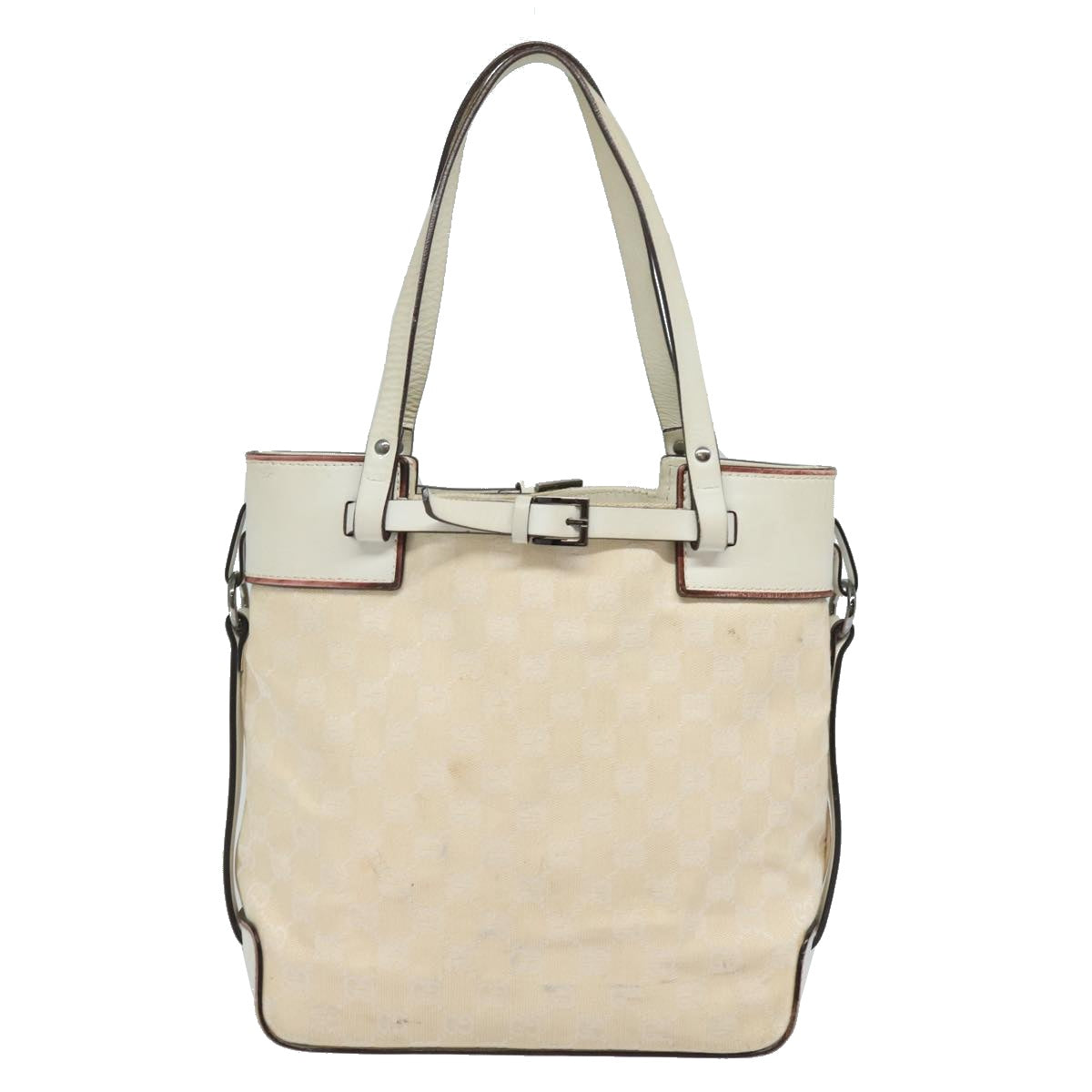 GUCCI GG Canvas Hand Bag Cream 107757 78253