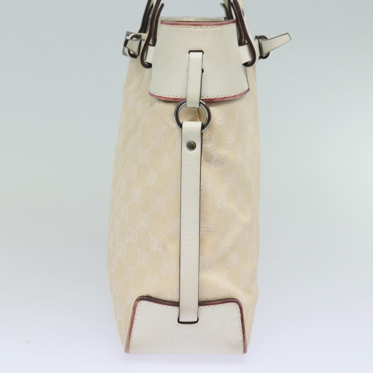 GUCCI GG Canvas Hand Bag Cream 107757 78253