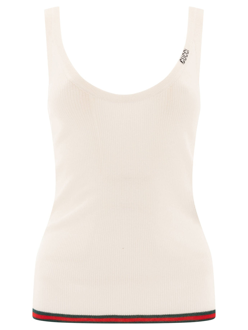 GUCCI Silk and Cashmere Ribbed Tank Top