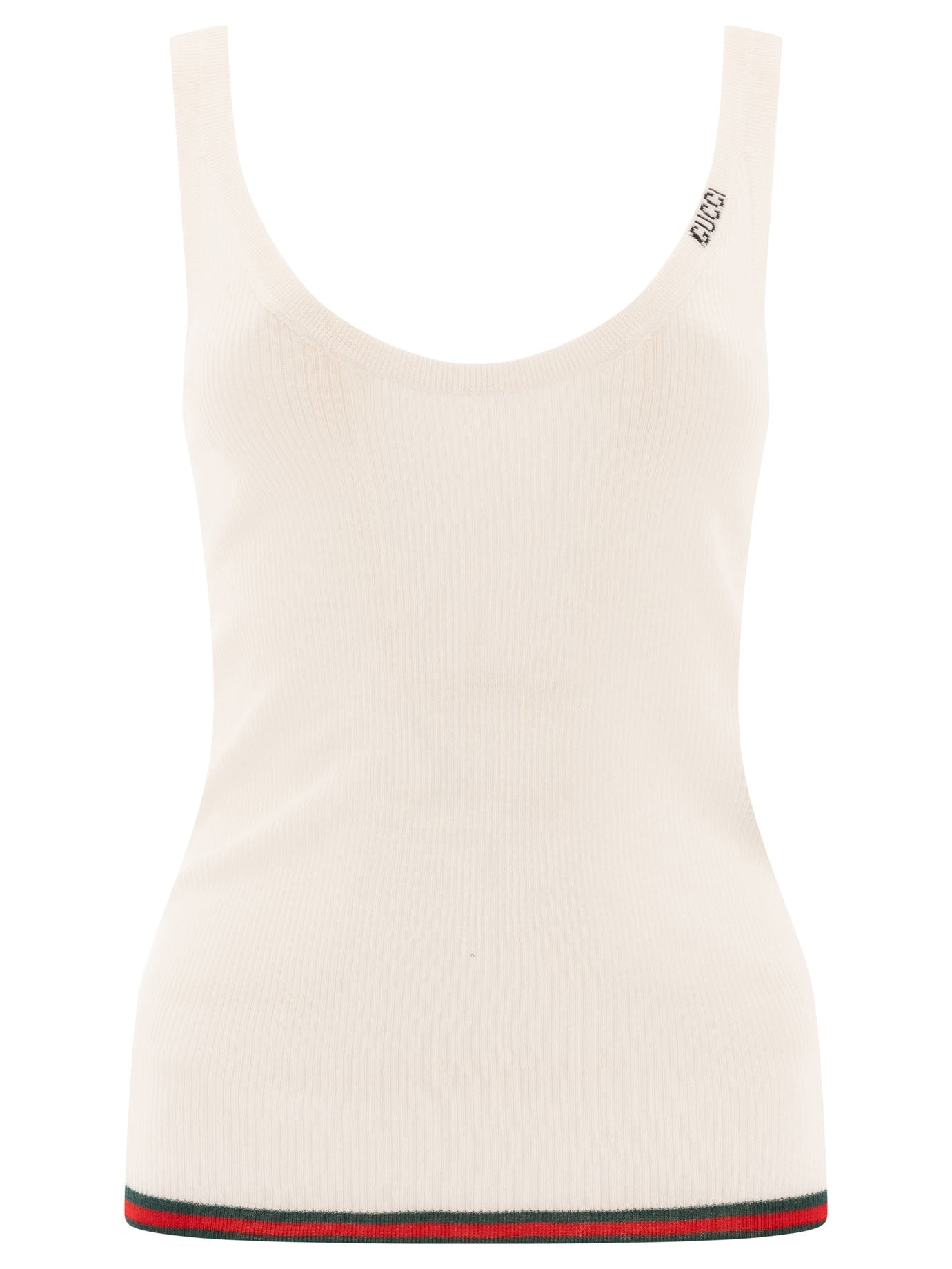 GUCCI Silk and Cashmere Ribbed Tank Top