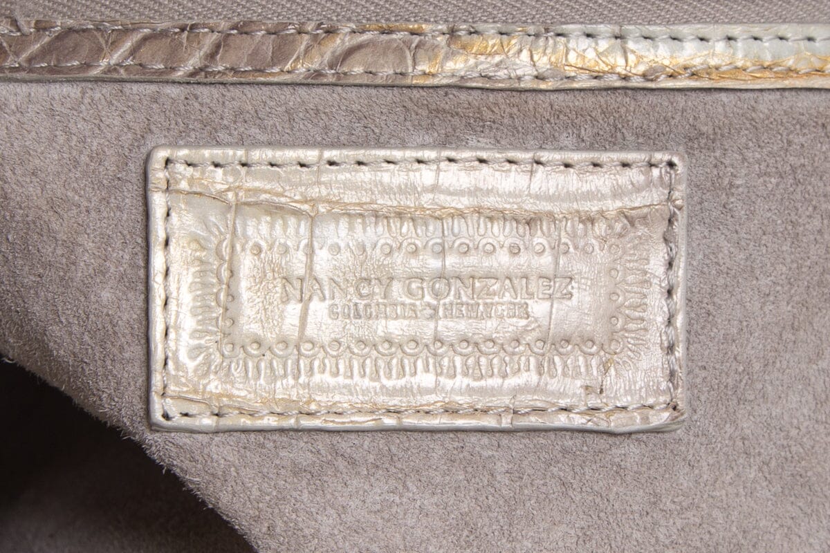Nancy Gonzalez natural Caiman Crocodile Tote