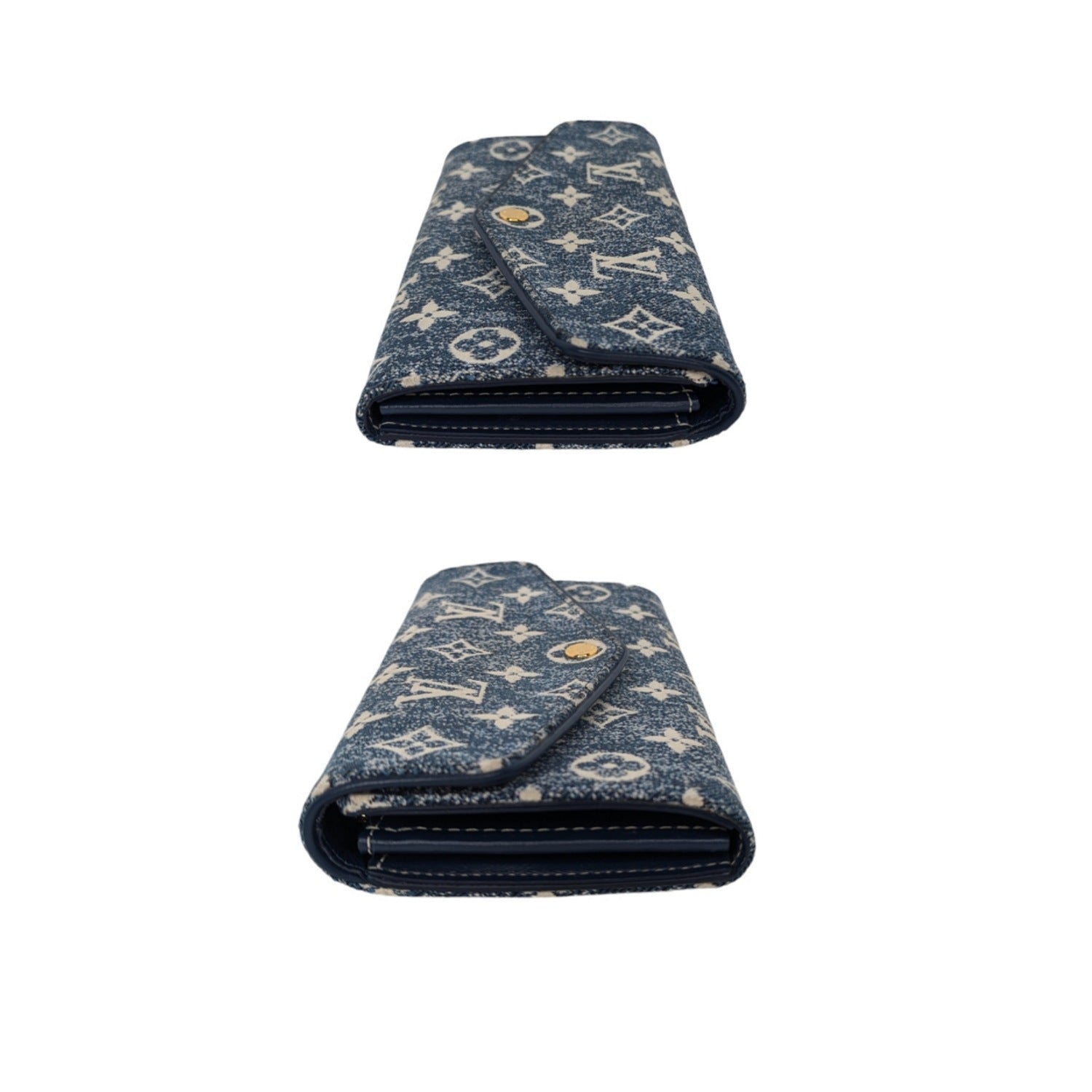 Louis Vuitton Monogram Jacquard Denim Sarah Wallet Bleu