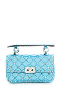 Valentino Garavani Blue Metallic Rockstud "Spike" Cross-Body