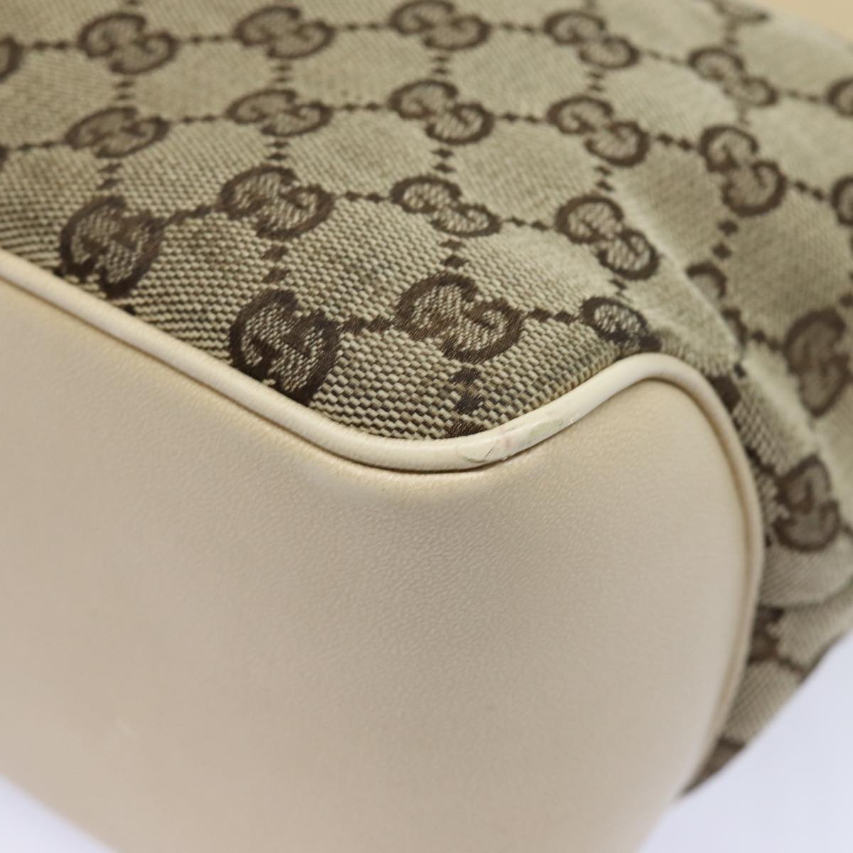 GUCCI GG Canvas Shoulder Bag Beige 109143 78342