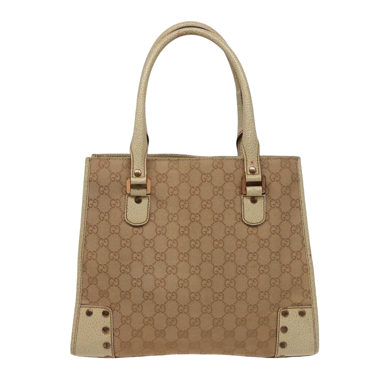 GUCCI GG Canvas Hand Bag Beige 124260 78343