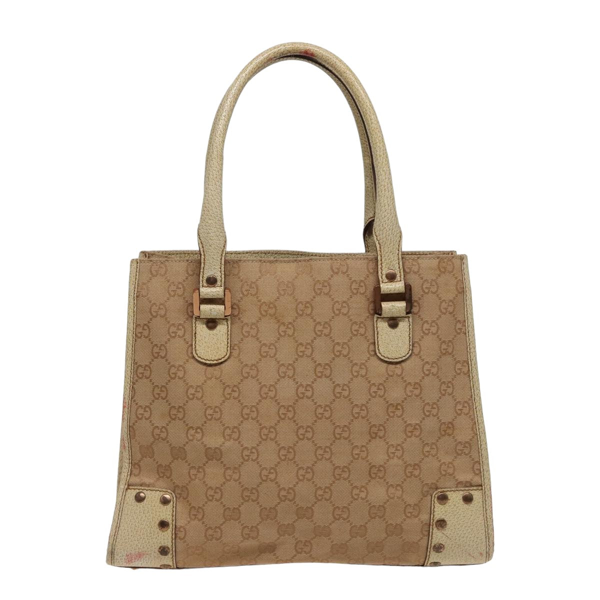GUCCI GG Canvas Hand Bag Beige 124260 78343