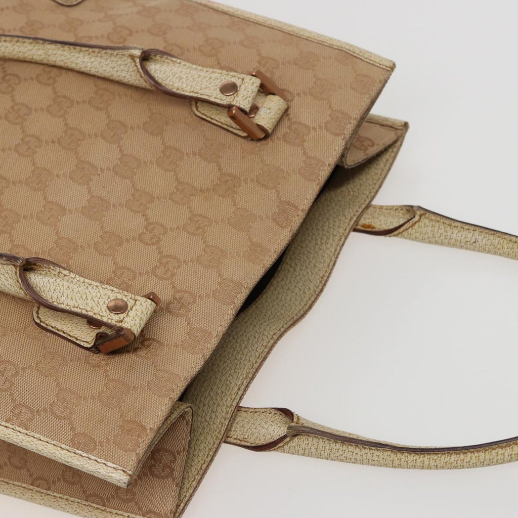 GUCCI GG Canvas Hand Bag Beige 124260 78343