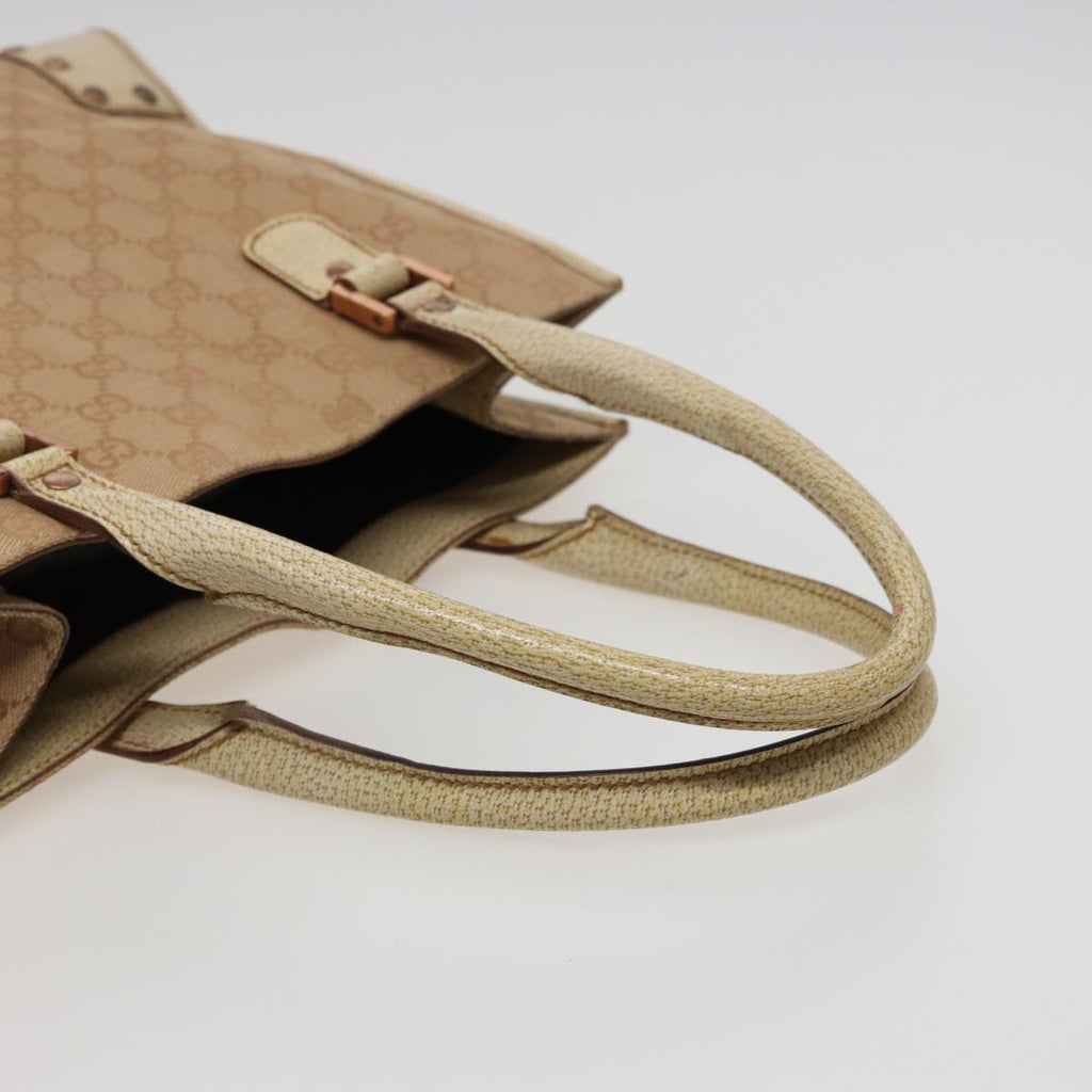 GUCCI GG Canvas Hand Bag Beige 124260 78343
