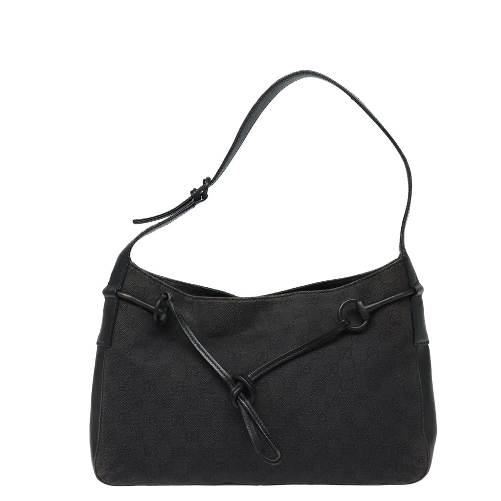 GUCCI GG Canvas Shoulder Bag Black 101975 78344