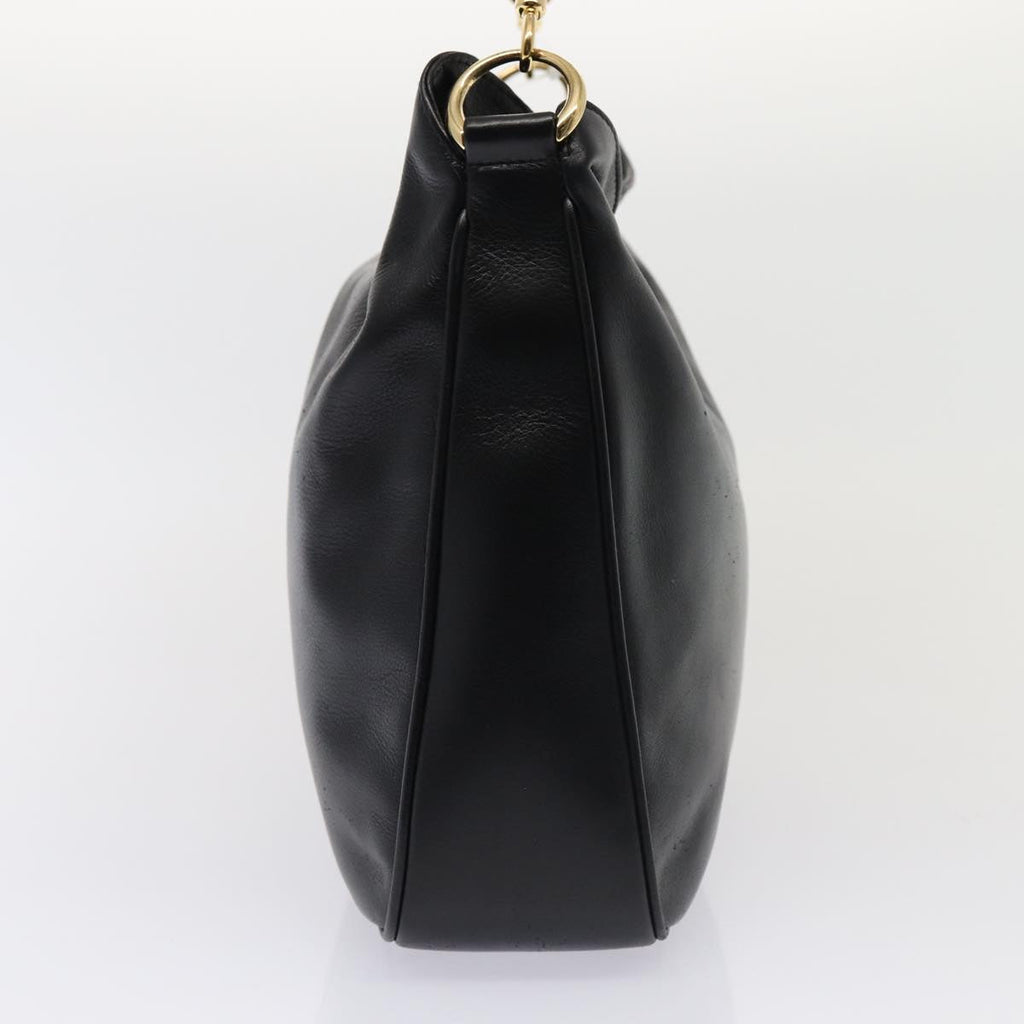 GUCCI Bamboo Shoulder Bag Leather 2way Black 001 1638 78346