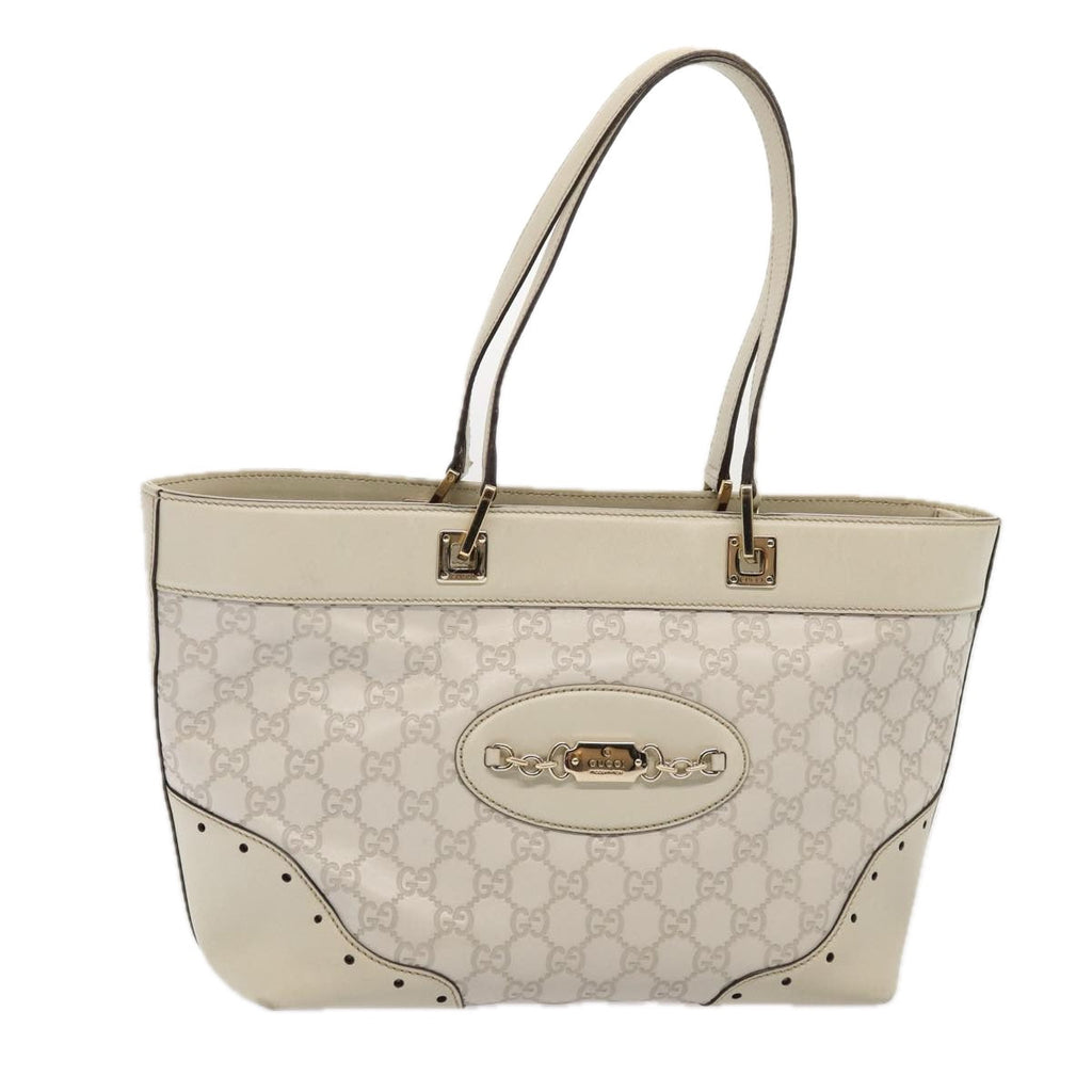 GUCCI GG Canvas Guccissima Tote Bag White 145993 78358