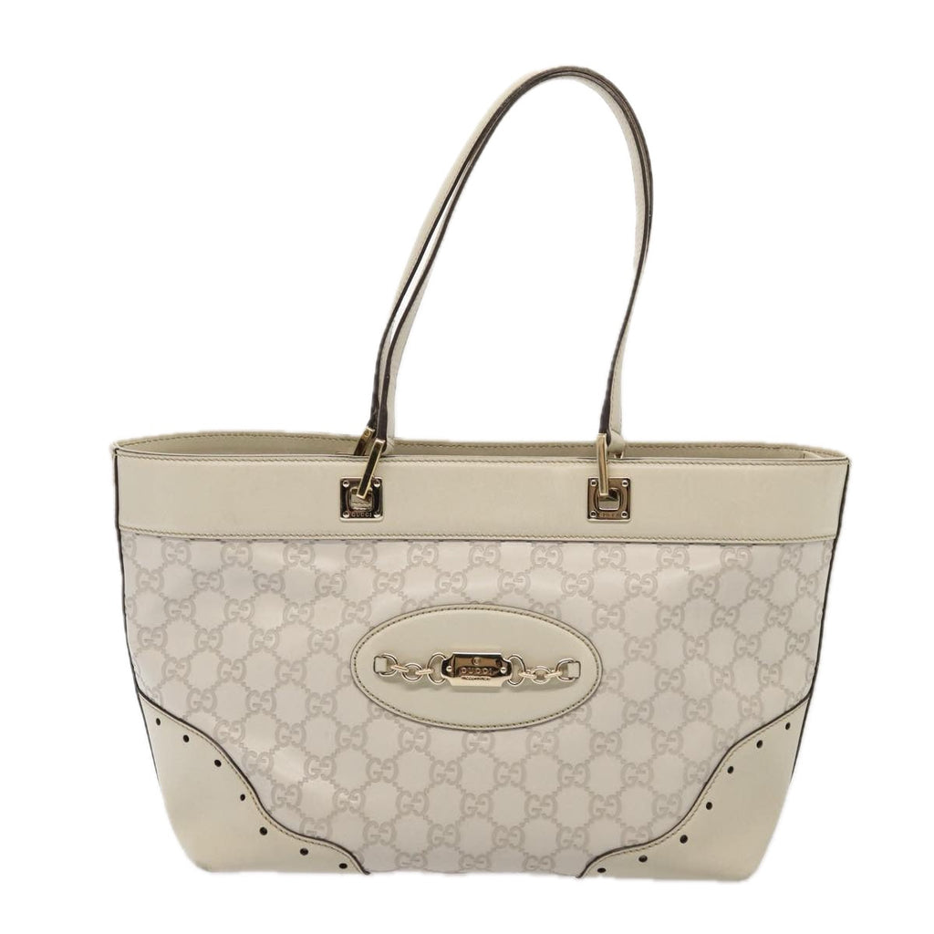 GUCCI GG Canvas Guccissima Tote Bag White 145993 78358